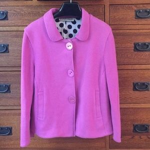 Pink Knit Carlisle Jacket with Polka Dot Lining